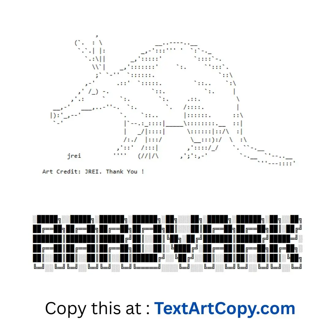 Aardvark Text Art Copy