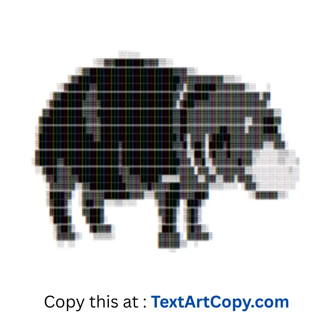 Hippopotamus Text Art