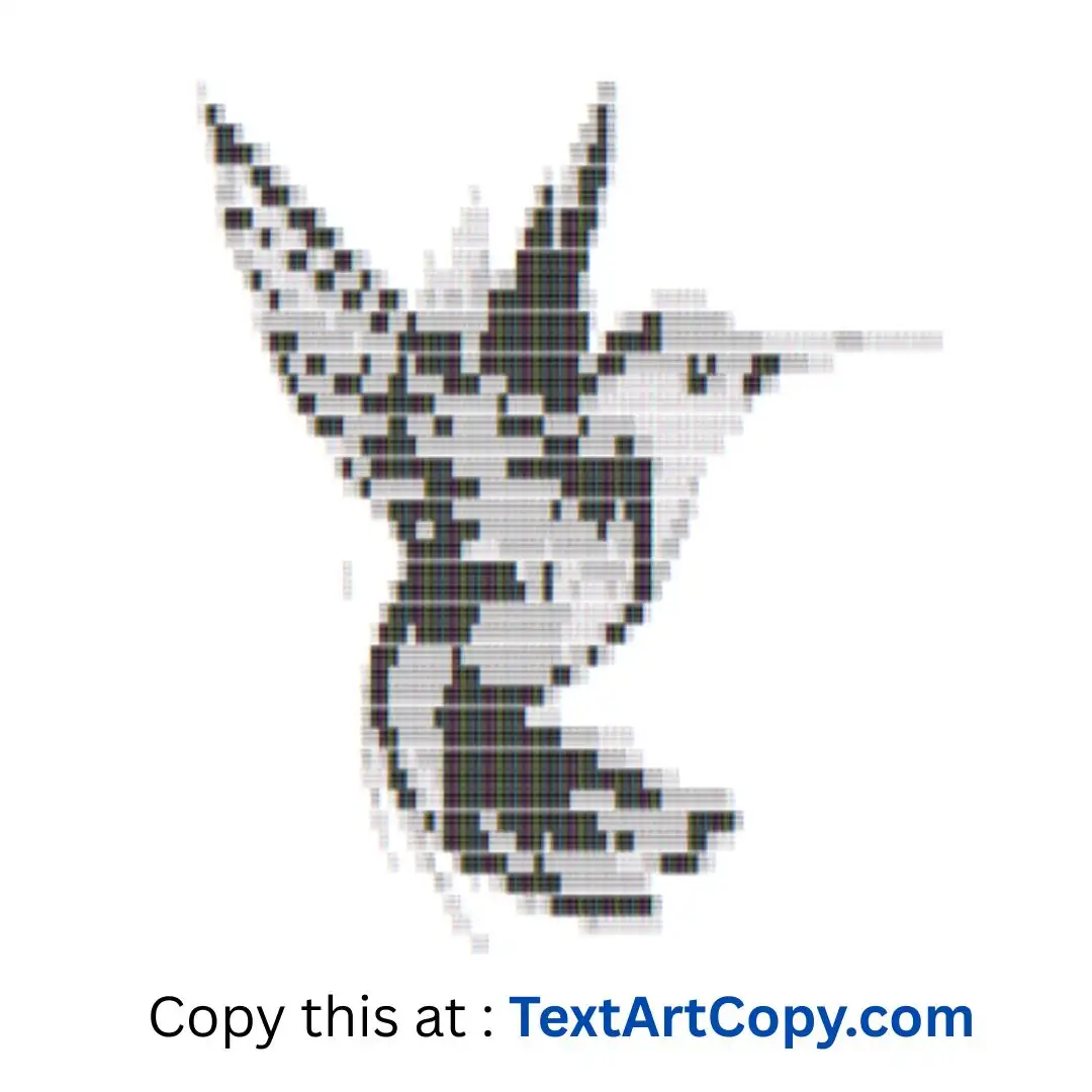 Hummingbird Text Art
